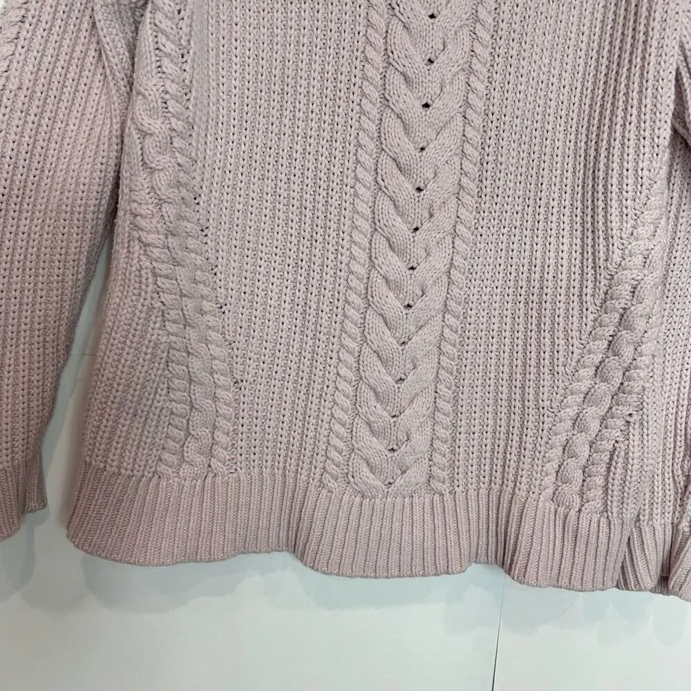 Lululemon Sweater Bring The Cozy Turtleneck Misty Pink Thick Cotton Cableknit 4
